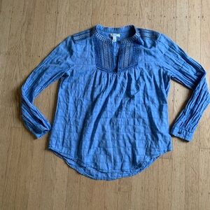 J. Crew women’s bohemian embroidered blouse size 4